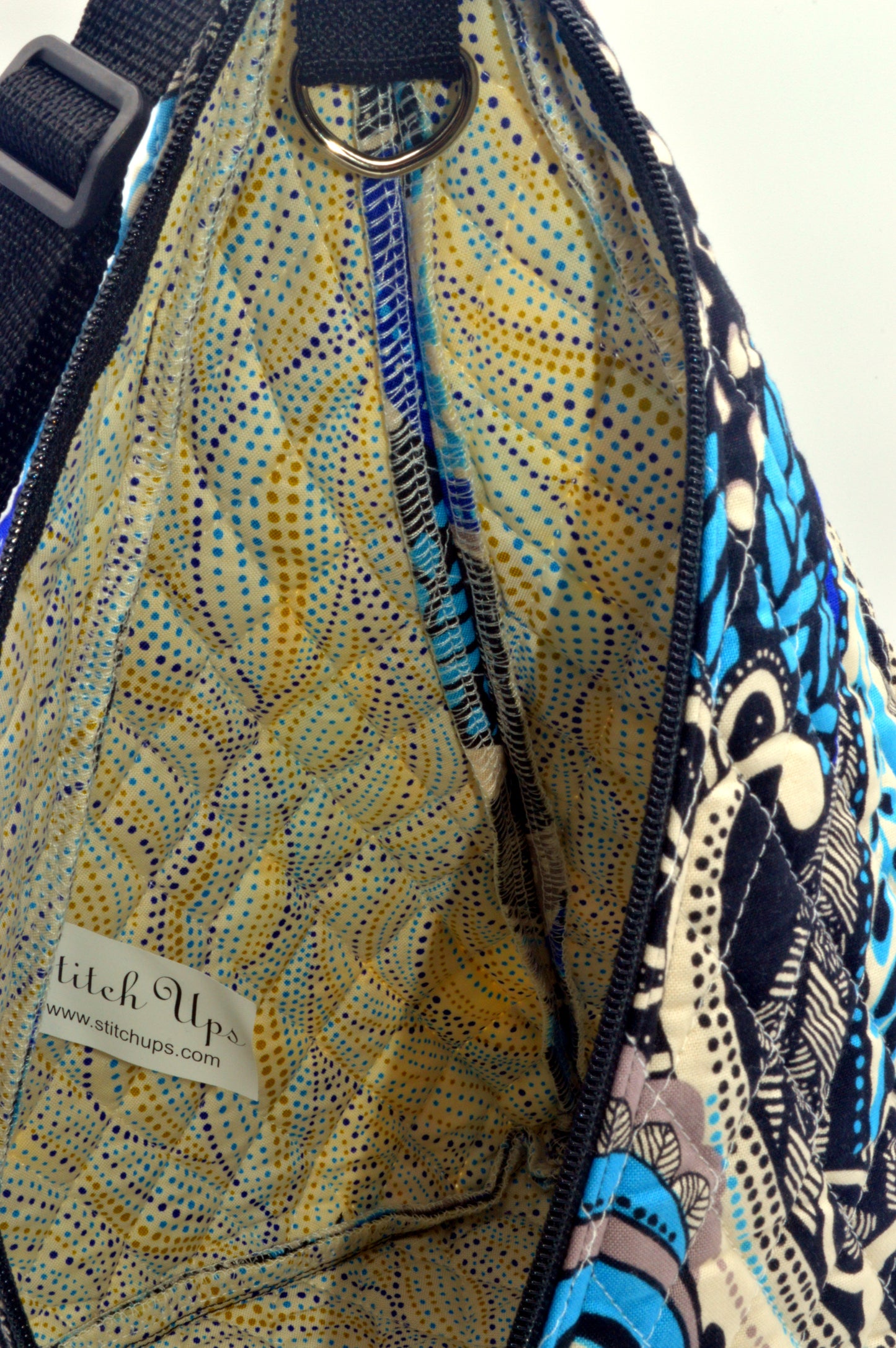 Blue Paisley Large Pyramid Bag