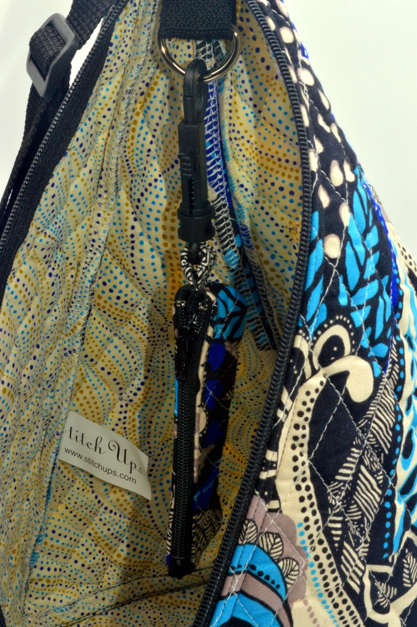 Blue Paisley Large Pyramid Bag