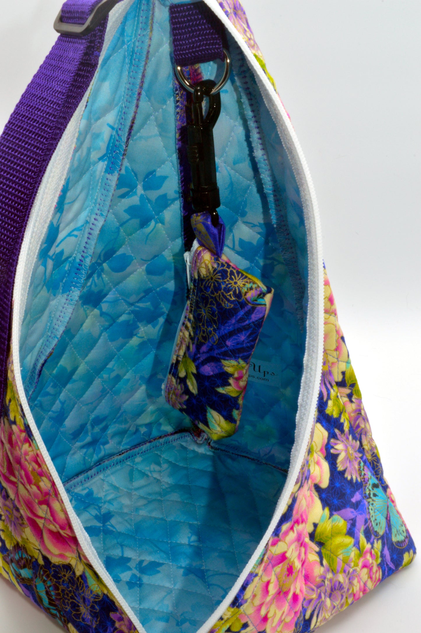 Purple Flower Large Pyramid Bag