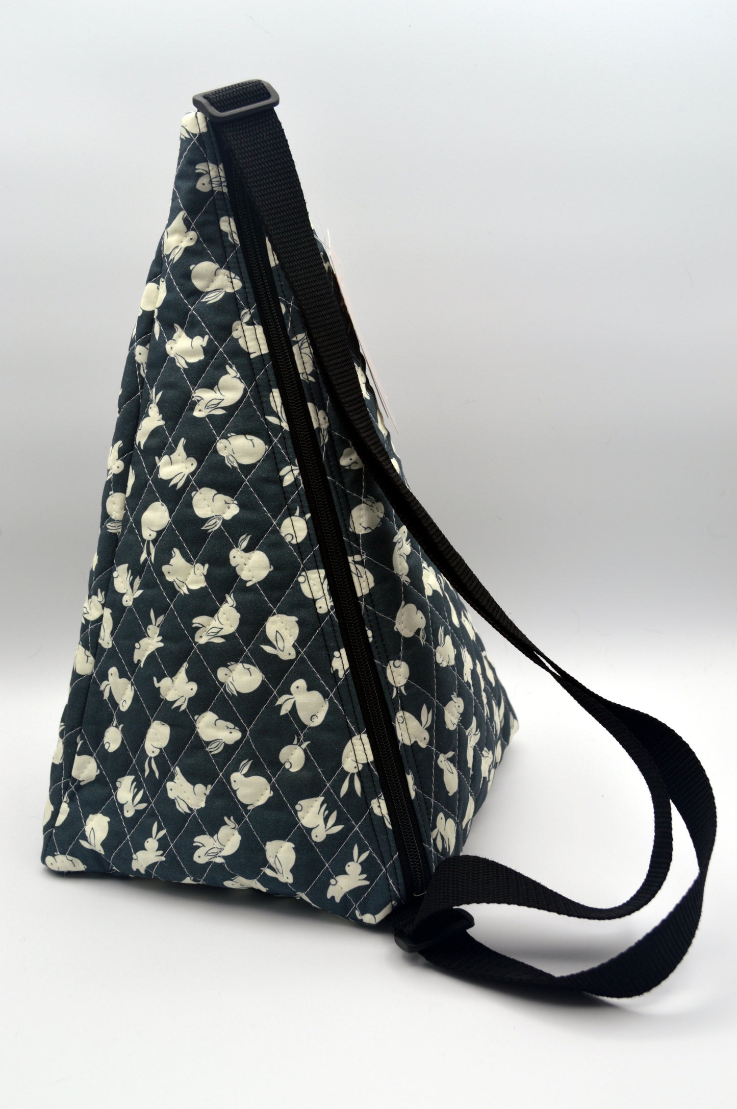 Rabbits Large Pyramid Bag w/Black Background