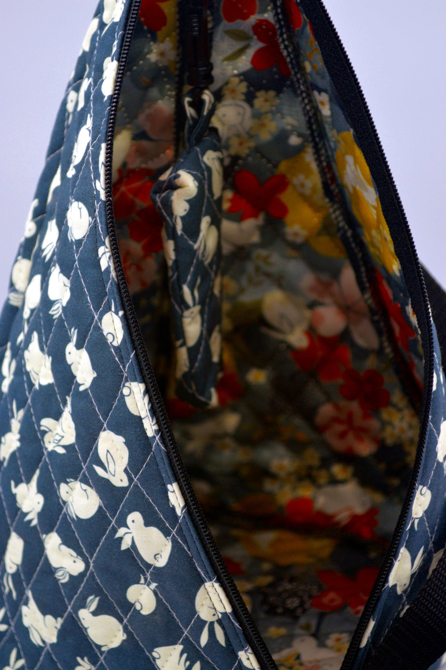 Rabbits Large Pyramid Bag w/Black Background