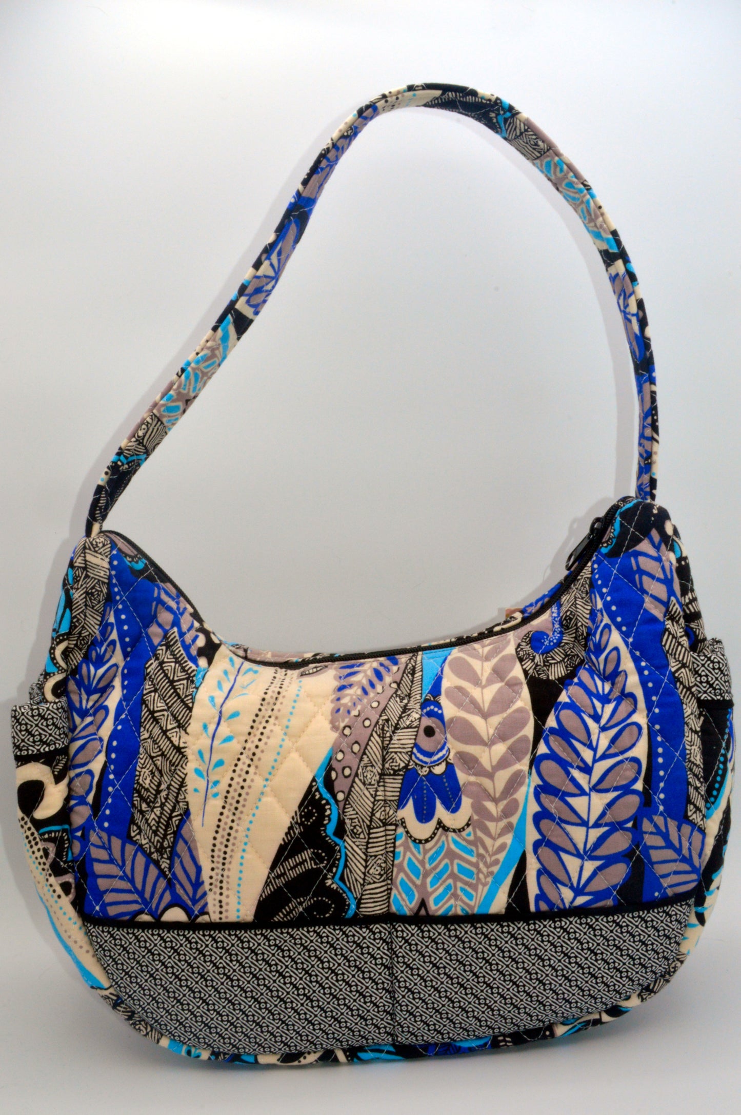 Blue Paisley Large Shoulder Purse