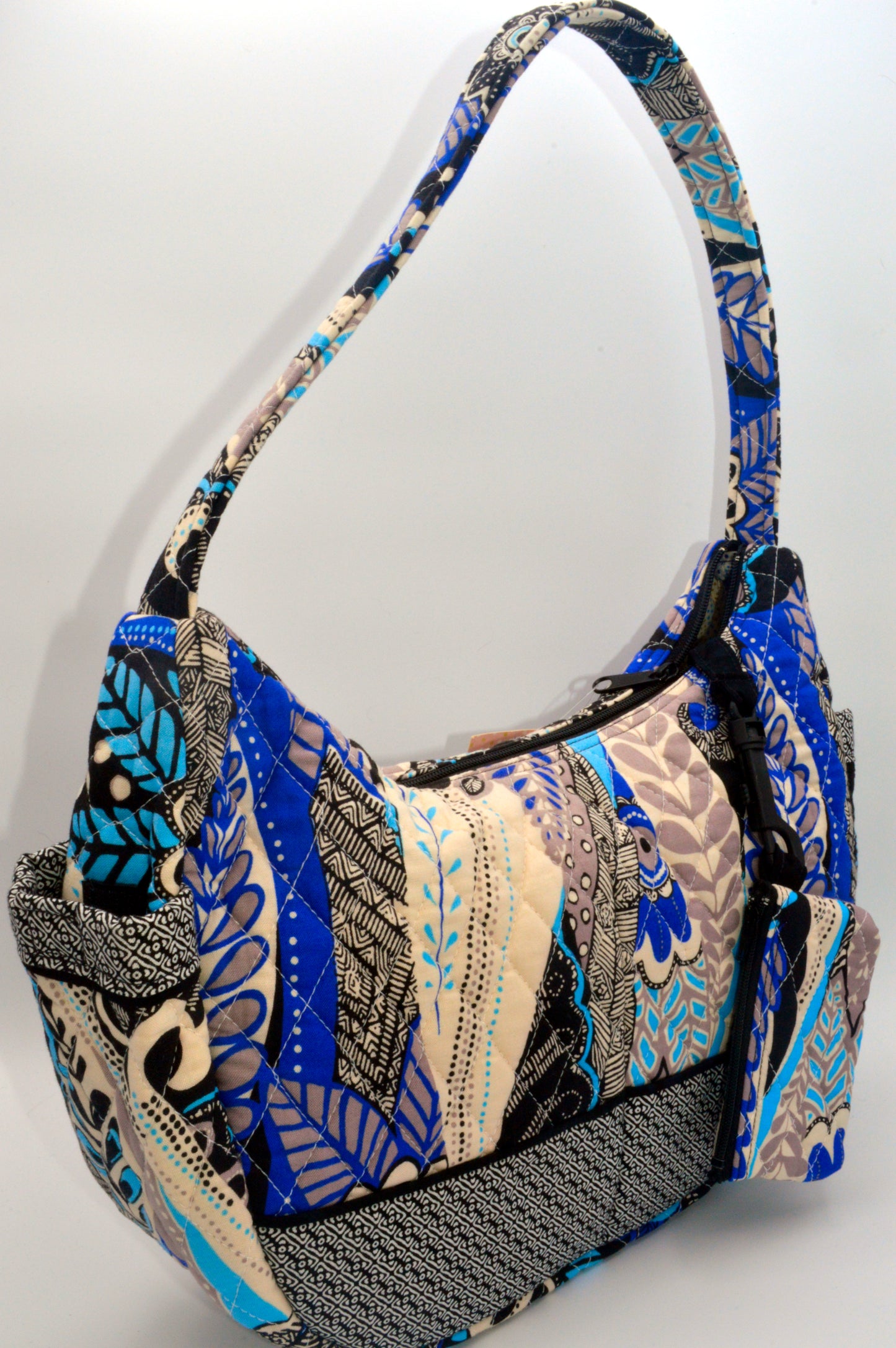 Blue Paisley Large Shoulder Purse