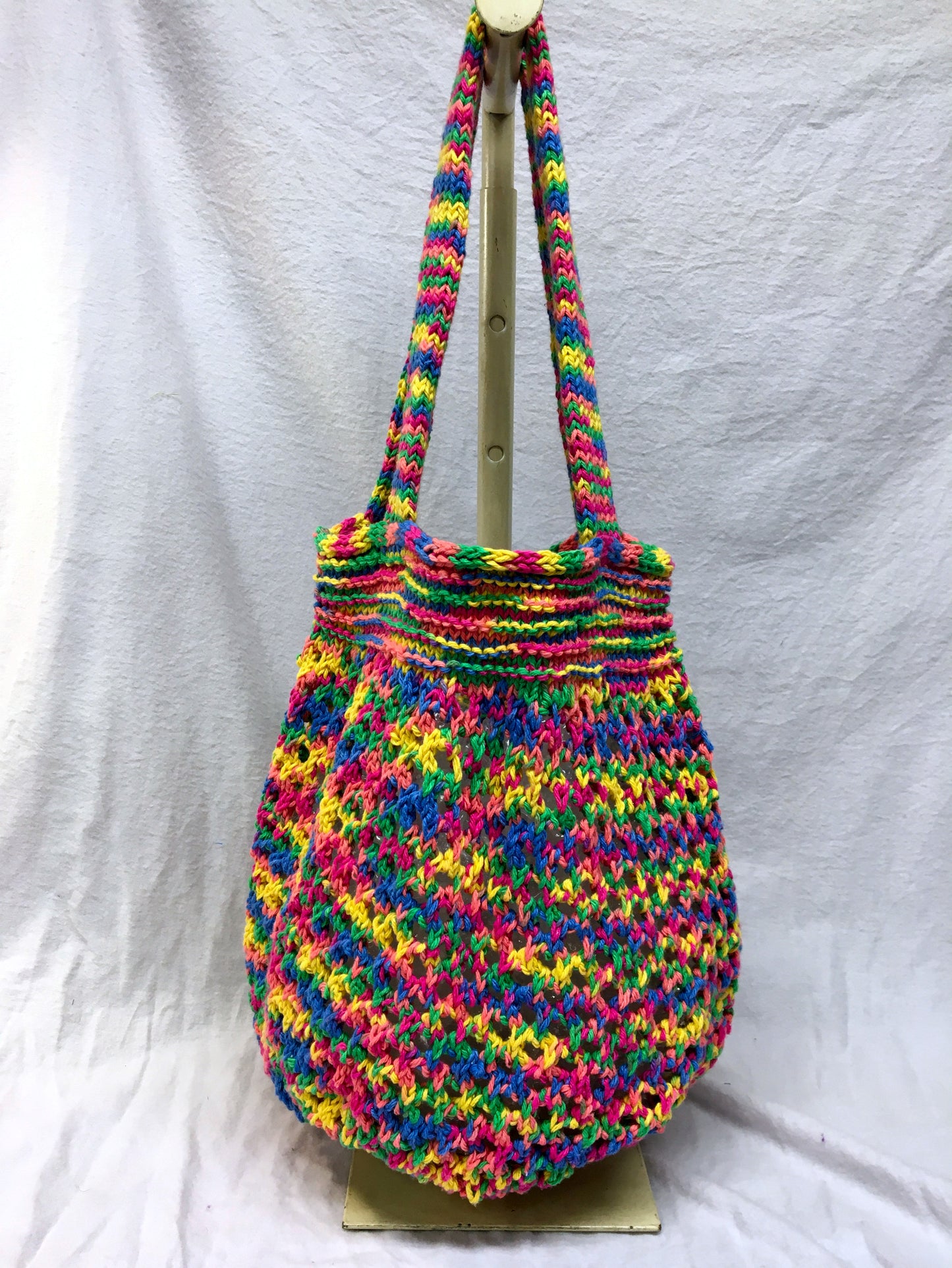 Rainbow Knitted Market Bag