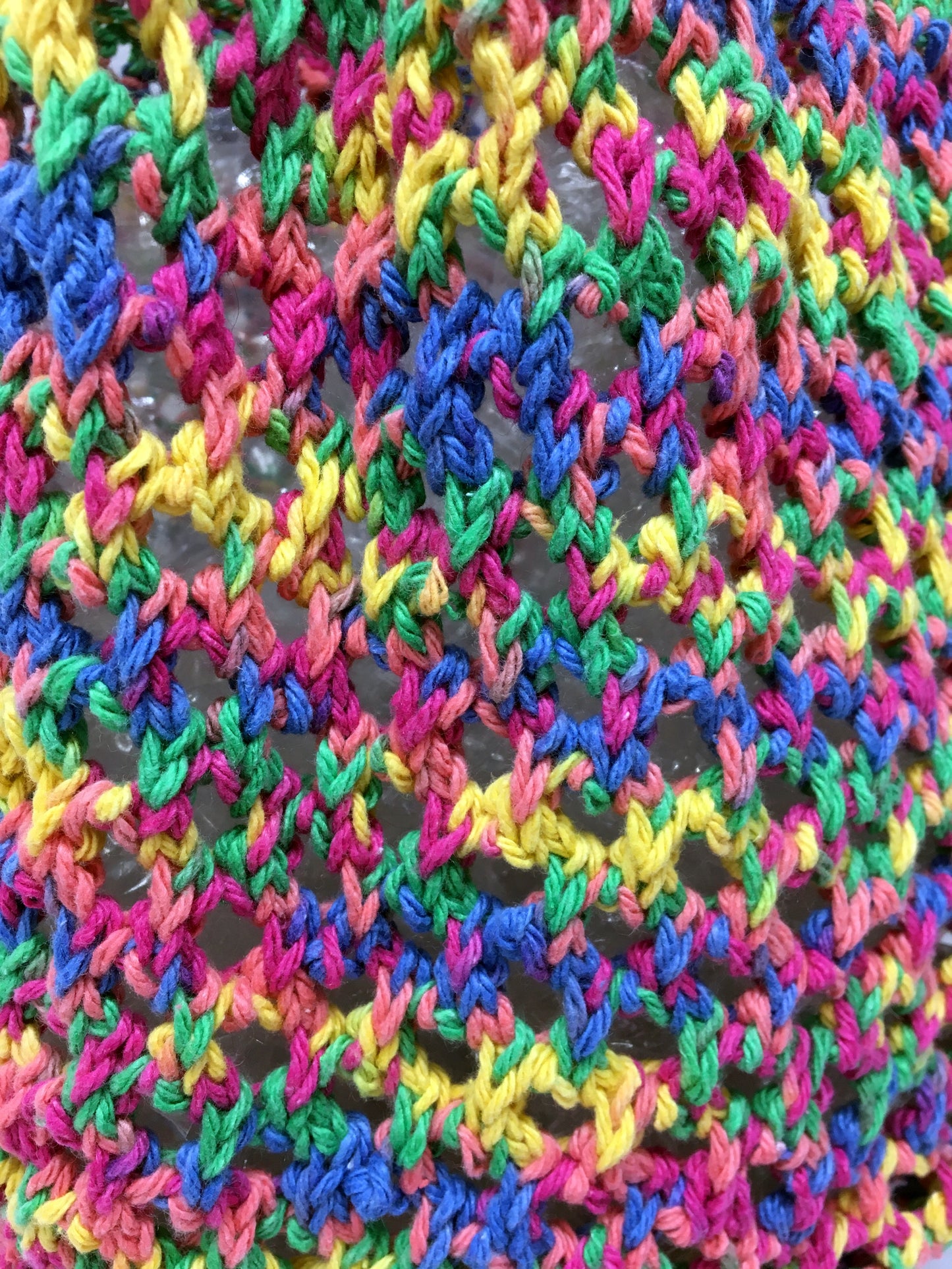 Rainbow Knitted Market Bag