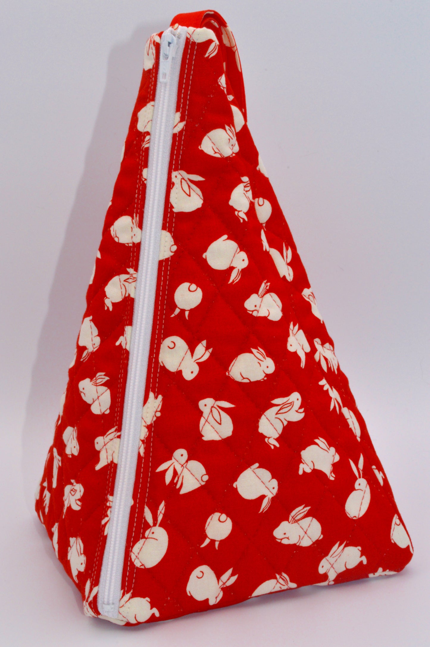 Rabbits Medium Pyramid Bag w/Orange Background