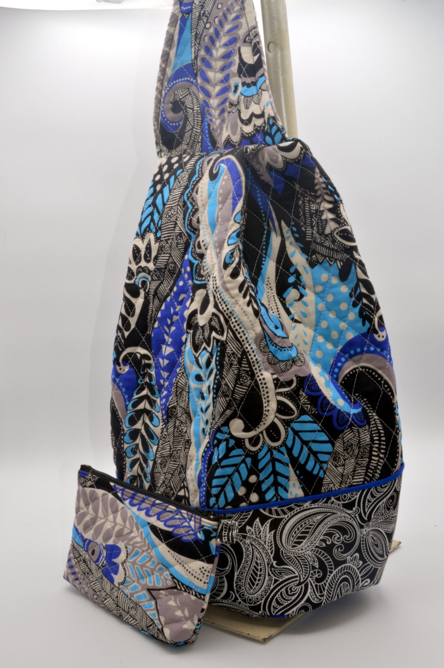 Blue Paisley Sling Purse