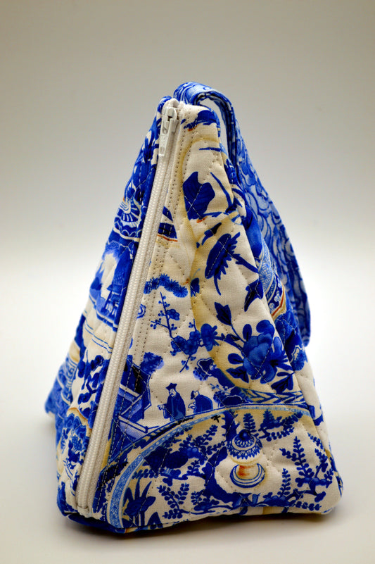 Blue Willow Small Pyramid Knitting Bag