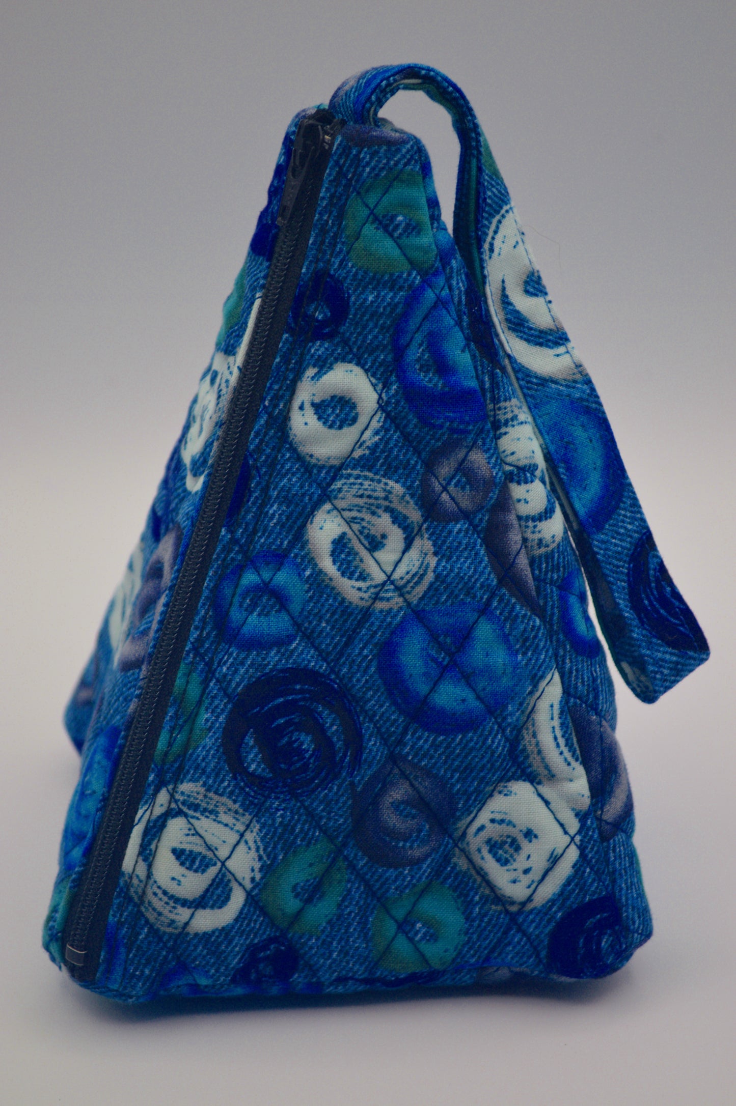 Denim Circle Small Pyramid Knitting Bag