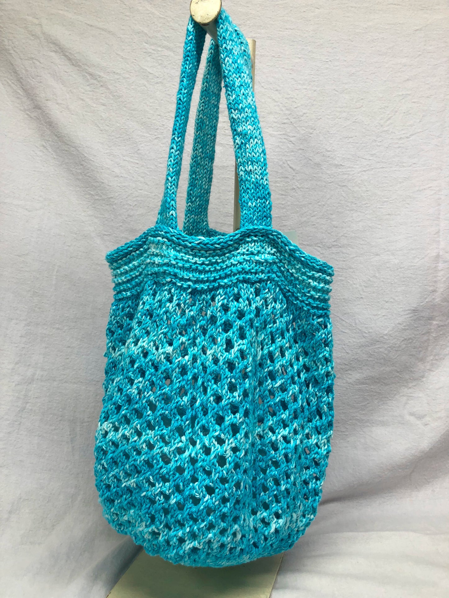 Azure Blue Knitted Market Bag