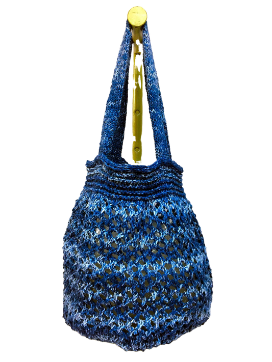 Denim Splash Knitted Market Bag